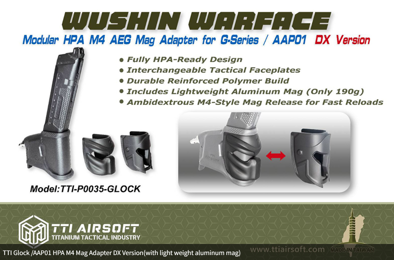 Adaptateur HPA AAP-01 + chargeur léger pour chargeur M4 - Noir