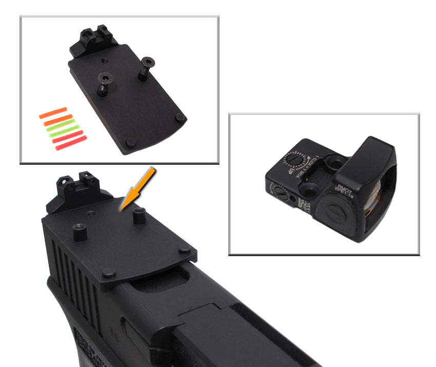 G series (T.Marui, WE) CNC Aluminium RMR Fiber Optic High Rear Sight