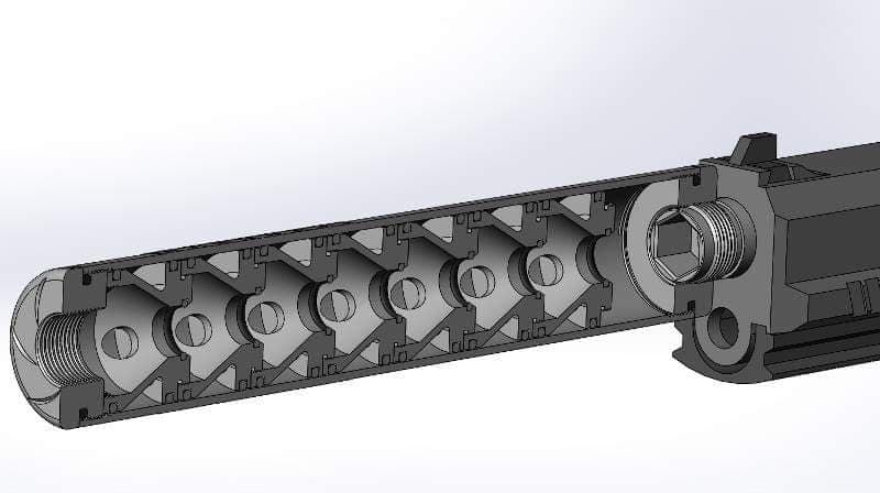 Silencieux MK23/VSR « Whisper » 14CCW/CW et 16MM CW (Petit)