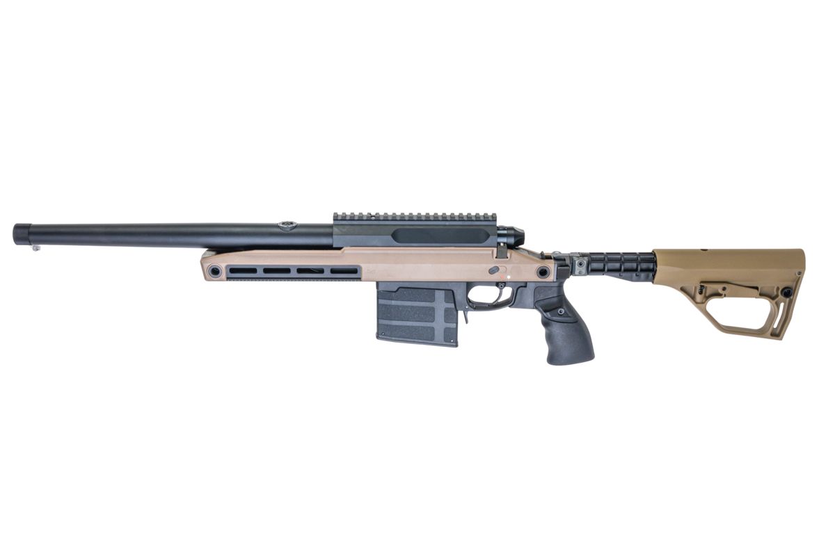 TAC-41-A2B Bolt Action Rifle, aluminium chassis & Buffer stock, FDE