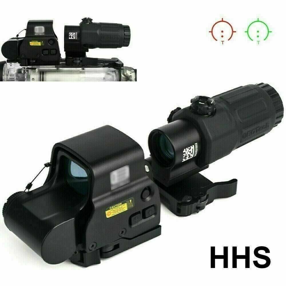 HHS Red/Green Holographic Hybrid Sight - EXPS with G43 Magnifier – Black
