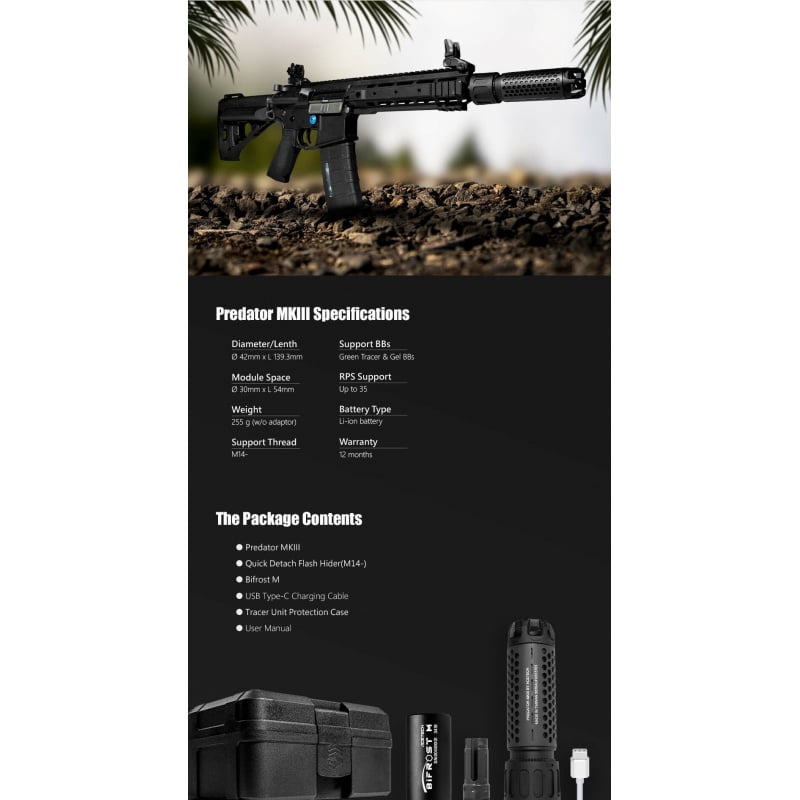 Predator MKIII Tracer Unit With BIfrost M - Black