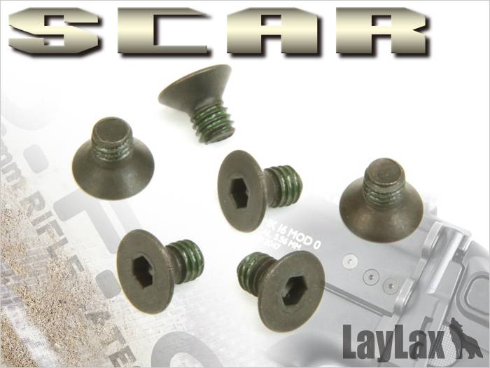 Kit de vis de fixation pour crosse SCAR nouvelle génération M - 6 mm (6 pièces)