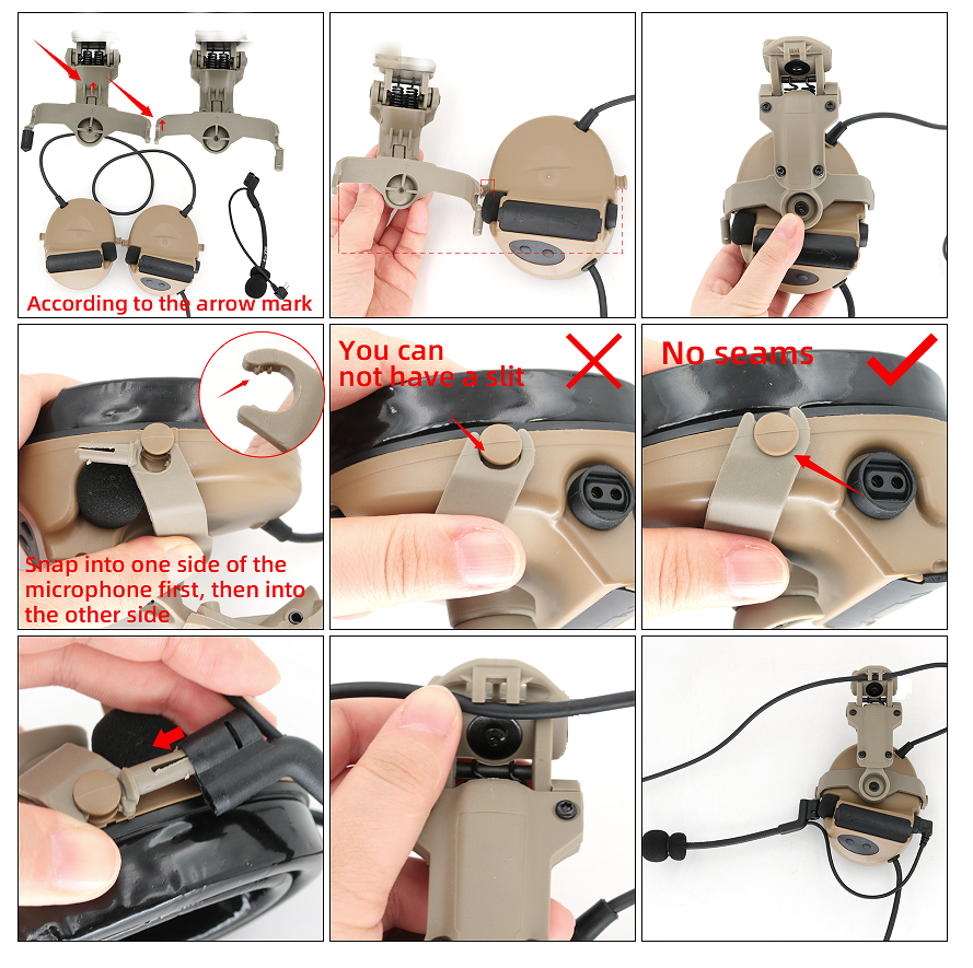 Adaptateur de fixation pour casque ARC - Noir