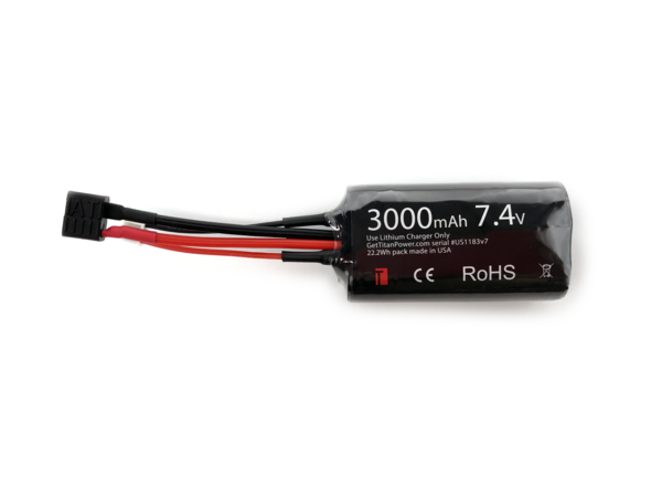 Lithium Ion 3000MaH 7.4v Brick T-Plug - Deans