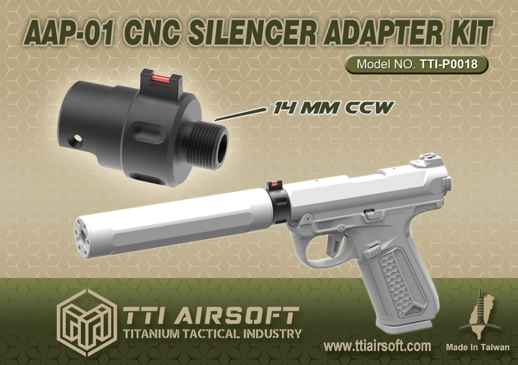AAP-01 CNC-Schalldämpfer-Adaptersatz (14 mm CCW)