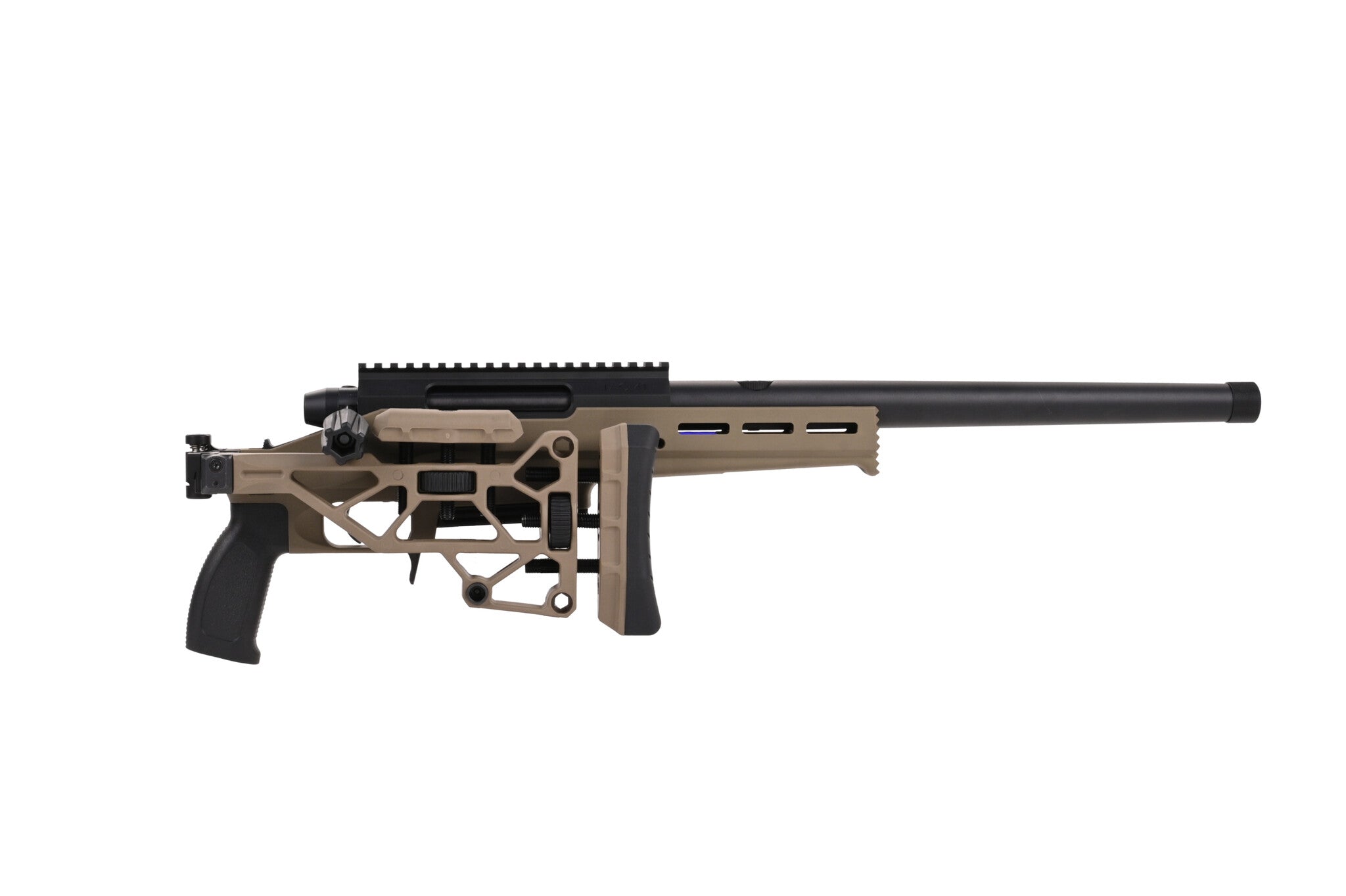Fusil à verrou TAC-41L, châssis allégé et crosse Recon, couleur sable.