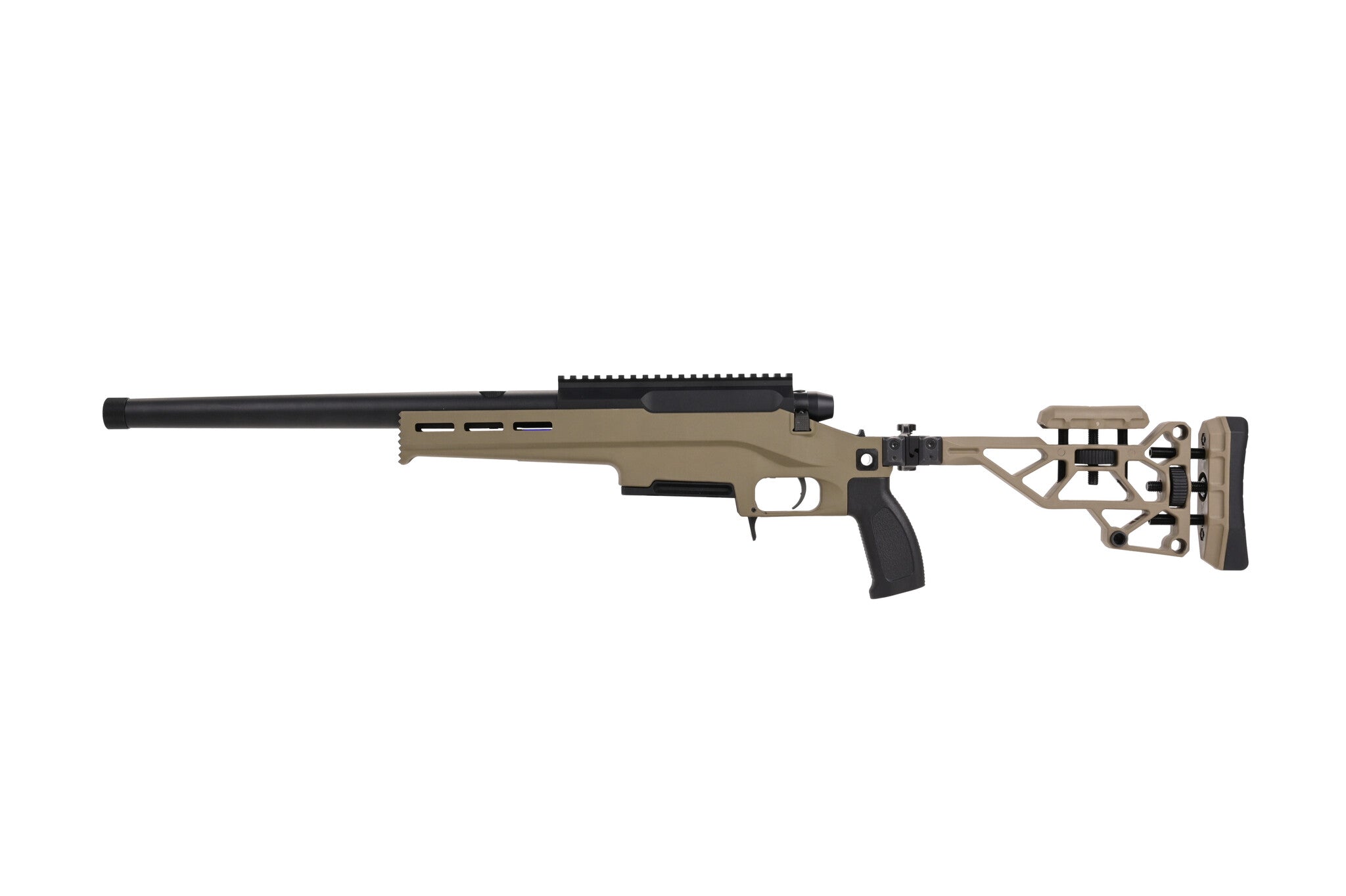 Fusil à verrou TAC-41L, châssis allégé et crosse Recon, couleur sable.