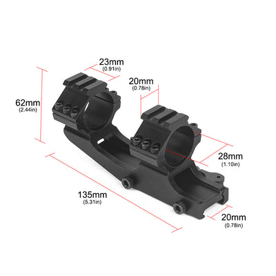 Top Rail 25.4mm-30mm Extend Ring QD Mount