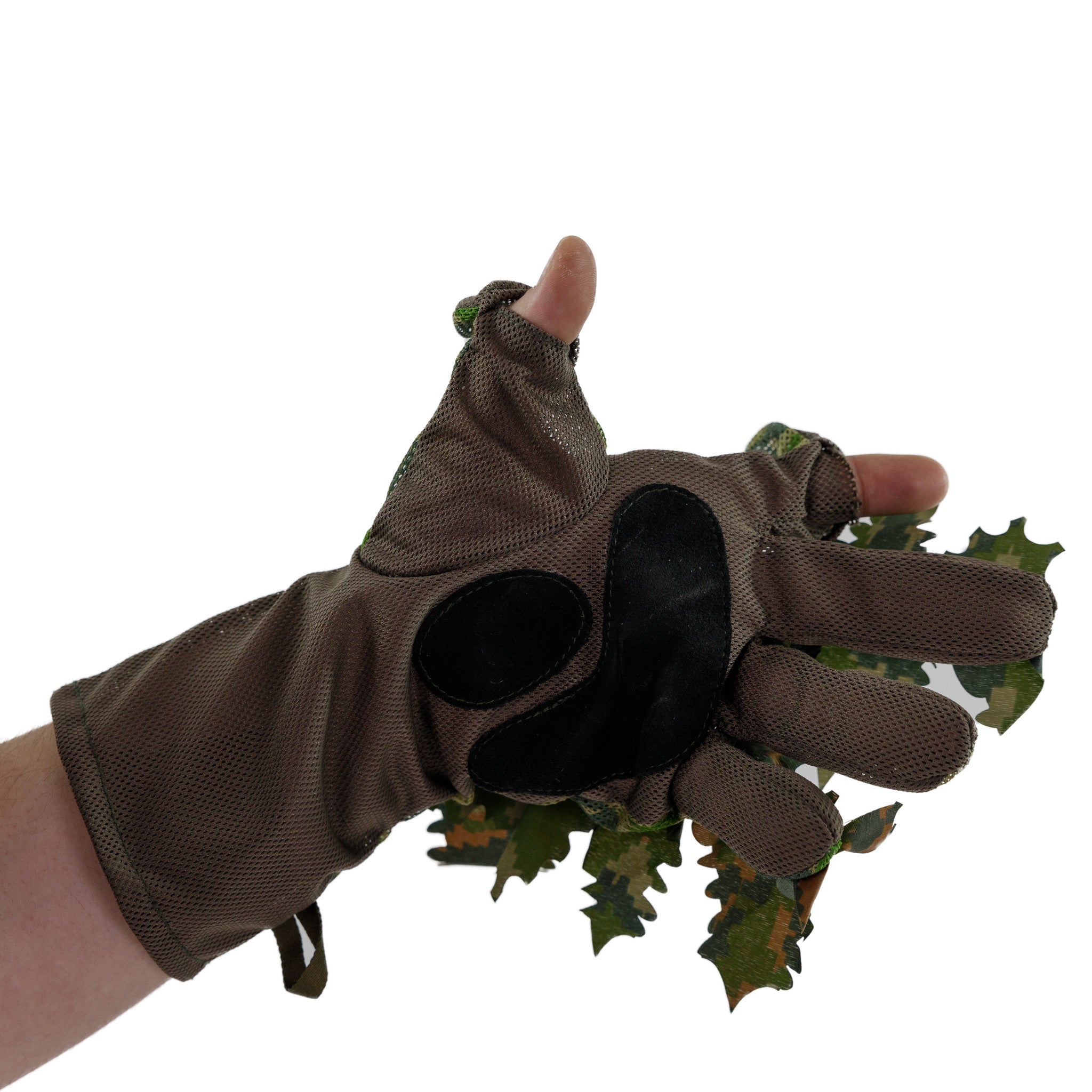 Green 3D Leaf Suit Gloves