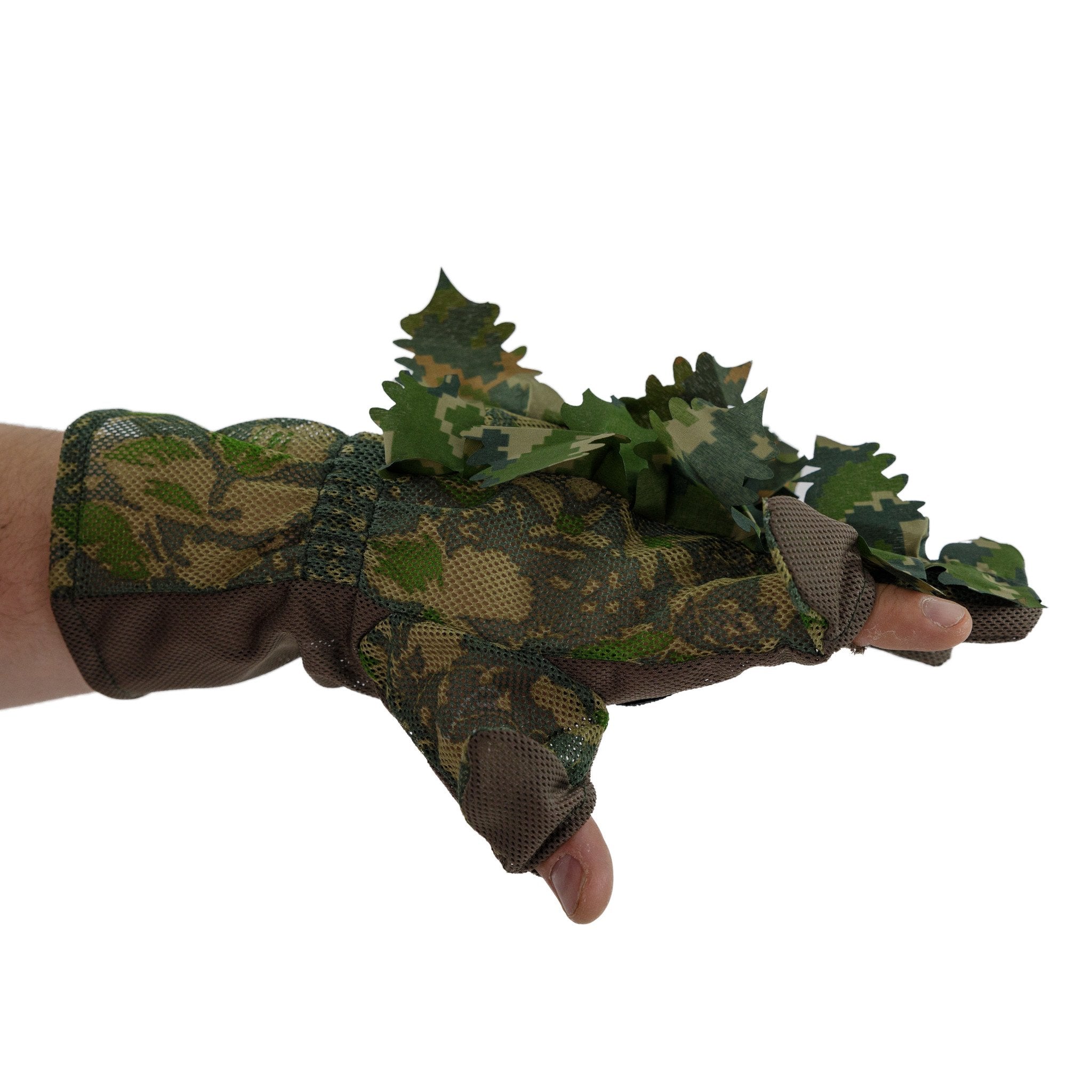 Green 3D Leaf Suit Gloves