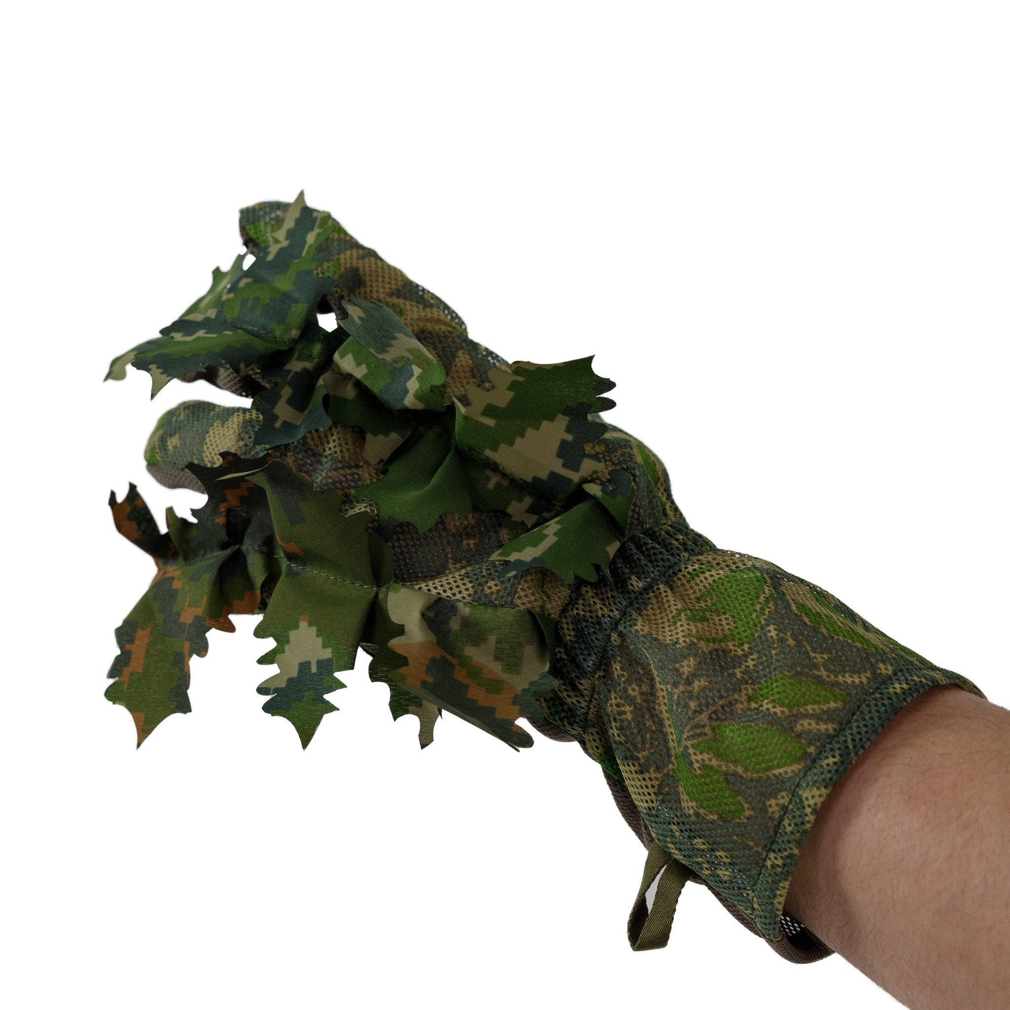 Green 3D Leaf Suit Gloves