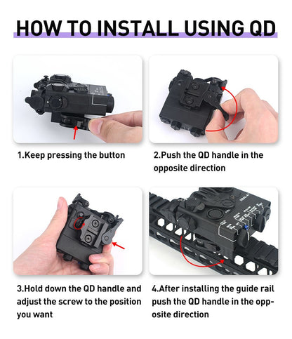 Tactical PEQ DBAL-A2 Red+IR Laser & White Light  - Black