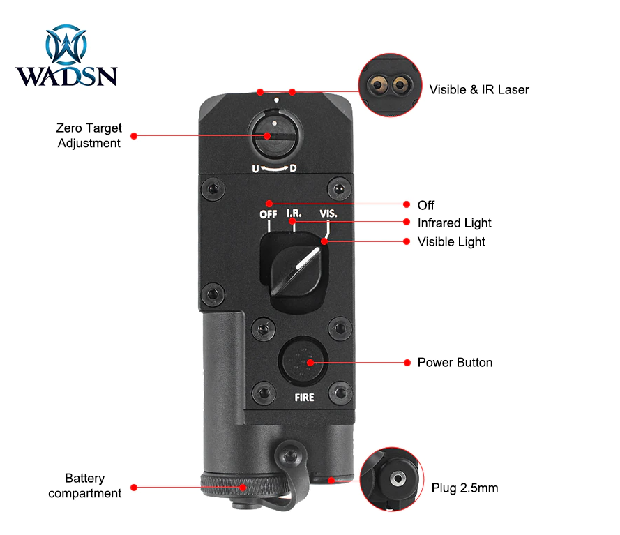CQBL Green & IR Laser Pointer (Metal Version) - Black