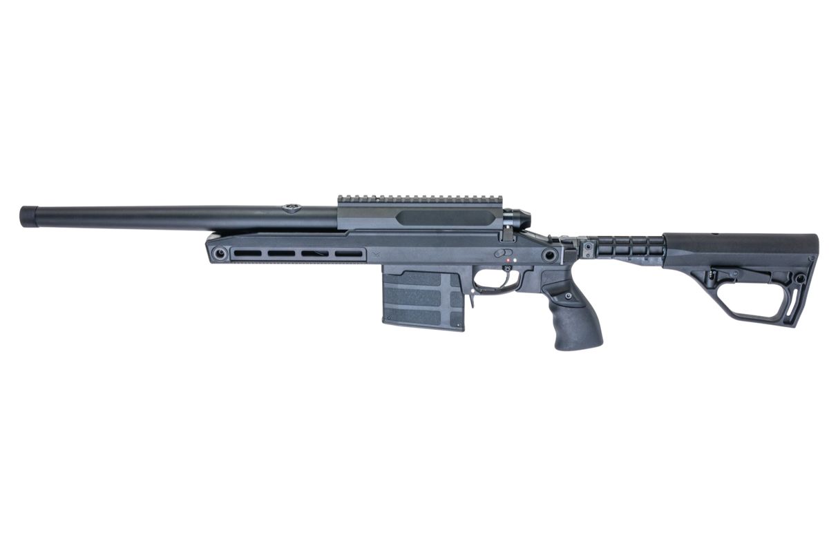TAC-41-A2B Bolt Action Rifle, aluminium chassis & Buffer stock, Black