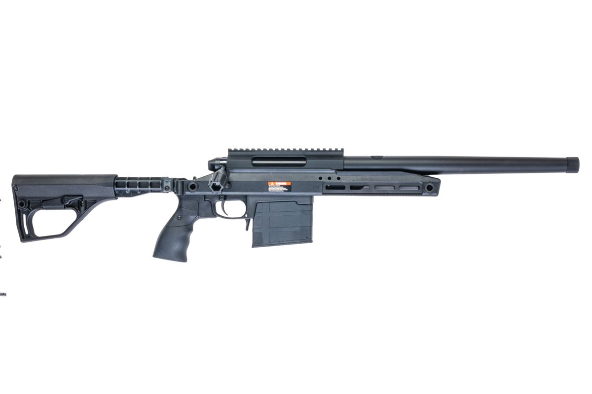 TAC-41-A2B Bolt Action Rifle, aluminium chassis & Buffer stock, Black