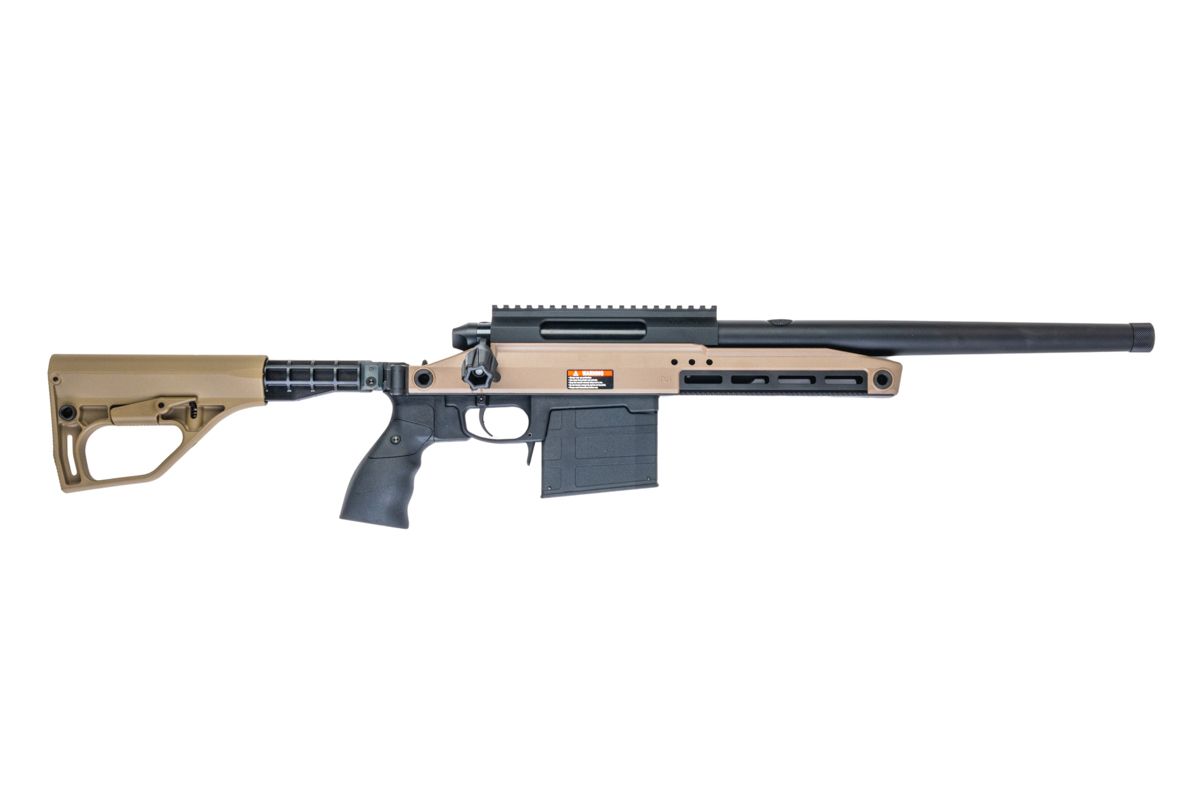 TAC-41-A2B Bolt Action Rifle, aluminium chassis & Buffer stock, FDE