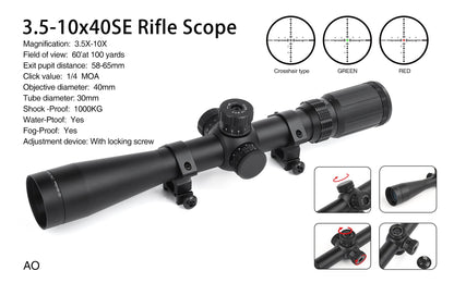 3.5-10x40SE Rifle Scope – Black