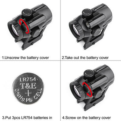 3×22 Scope Red/Green Reticle - BLACK