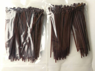Brown Nylon Plastic Cable Tie wraps 200 pieces