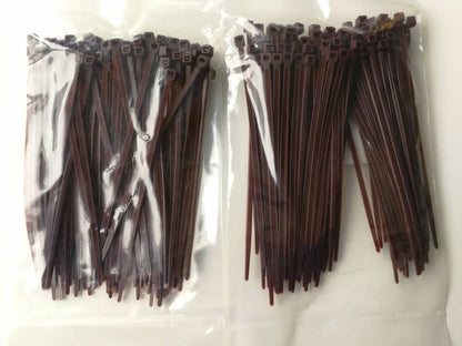 Attaches de câble en nylon marron (200 pièces)