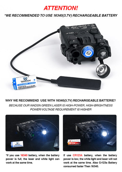 Tactical PEQ DBAL-A2 Red+IR Laser & White Light  - Black