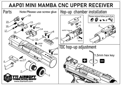 AAP-01 Mini Mamba CNC Upper Receiver Kit - Black