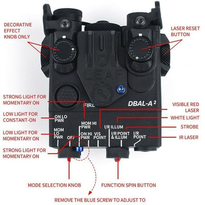 Tactical PEQ DBAL-A2 Aiming Devices (Green + IR Laser + White Light)
