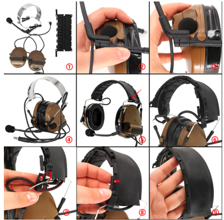 Casque Comtac III Dual-Pass (coussinets en silicone) - Vert olive