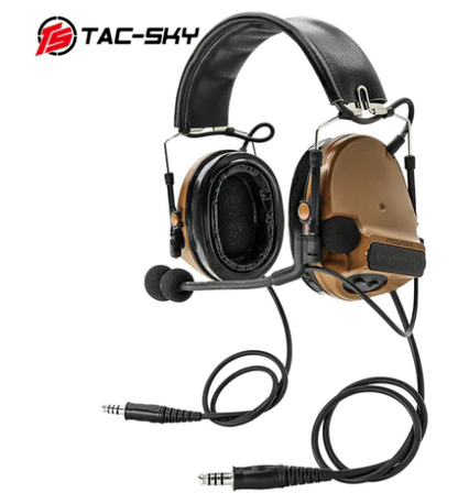 Casque Comtac III Dual-Pass (coussinets d'oreille en silicone) - FDE