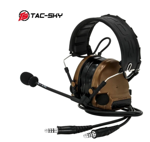 Casque Comtac III Dual-Pass (coussinets d'oreille en silicone) - FDE