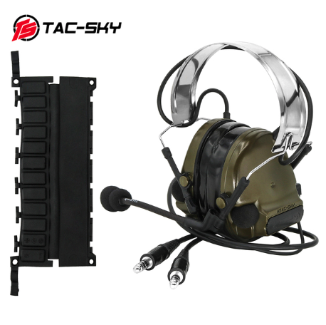 Casque Comtac III Dual-Pass (coussinets en silicone) - Vert olive