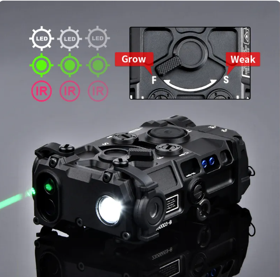 ET OGL Rouge, laser IR et lumière aluminium - Noir