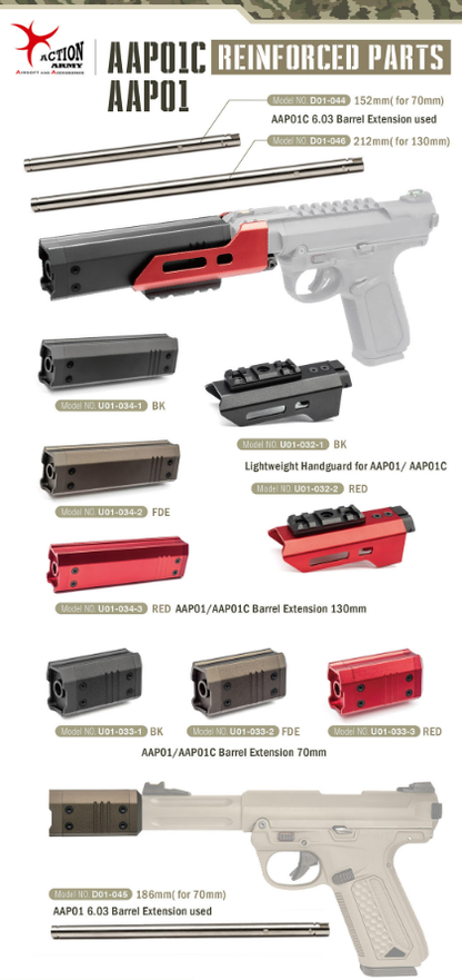 Canon interne de 6,03 mm (152 mm) pour AAP01C avec extension de canon de 70 mm