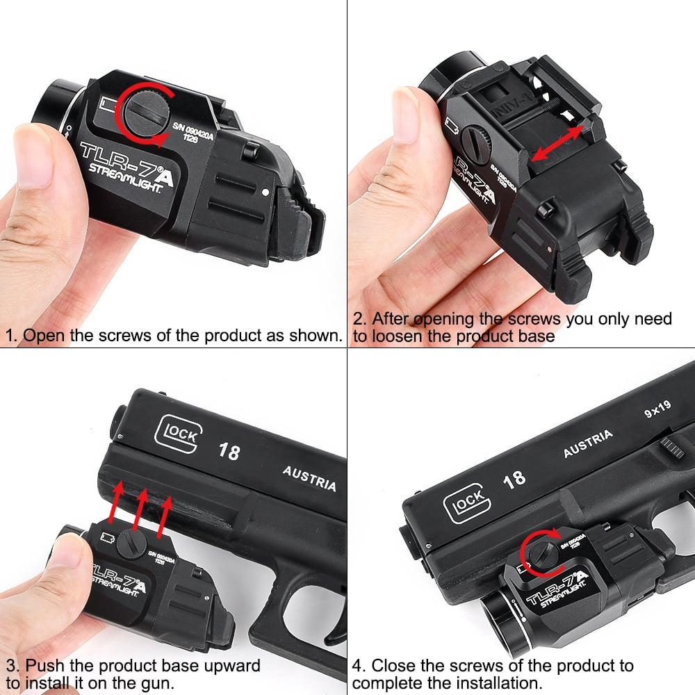 Lampe tactique T-7 A - Noir - Logo 