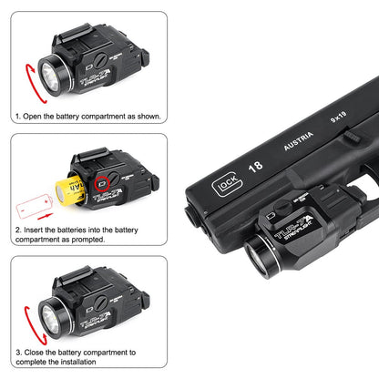 Lampe tactique T-7 A - Noir - Logo 