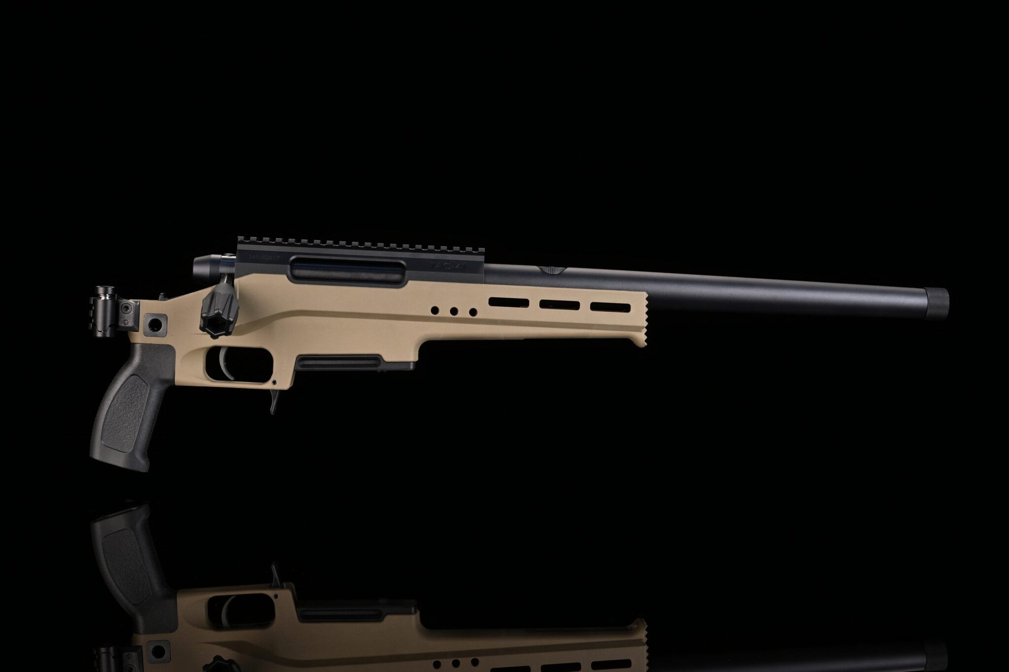 TAC-41L Bolt Action Rifle, Lite chassis, no stock, FDE