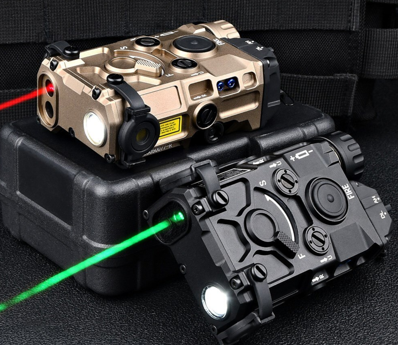 ET OGL Rouge, laser IR et lumière aluminium - Noir