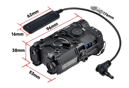 ET OGL Rouge, laser IR et lumière aluminium - Noir