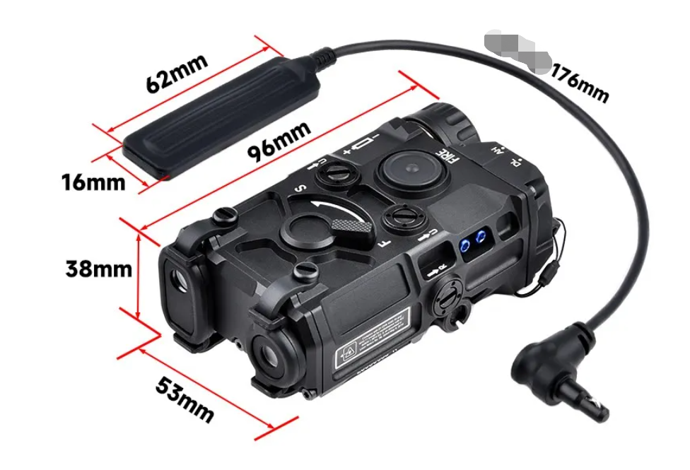 ET OGL Rouge, laser IR et lumière aluminium - Noir