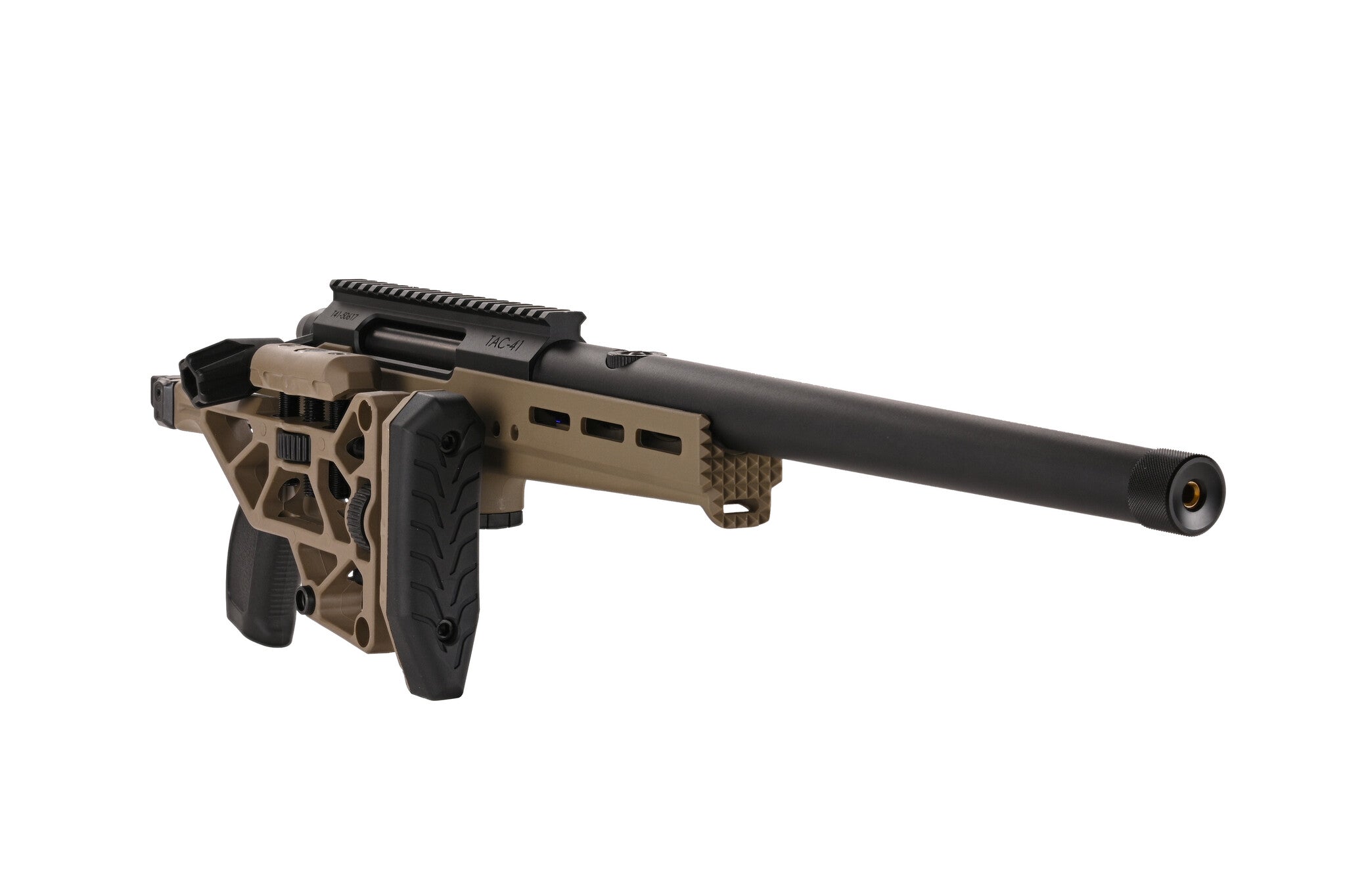 Fusil à verrou TAC-41L, châssis allégé et crosse Recon, couleur sable.