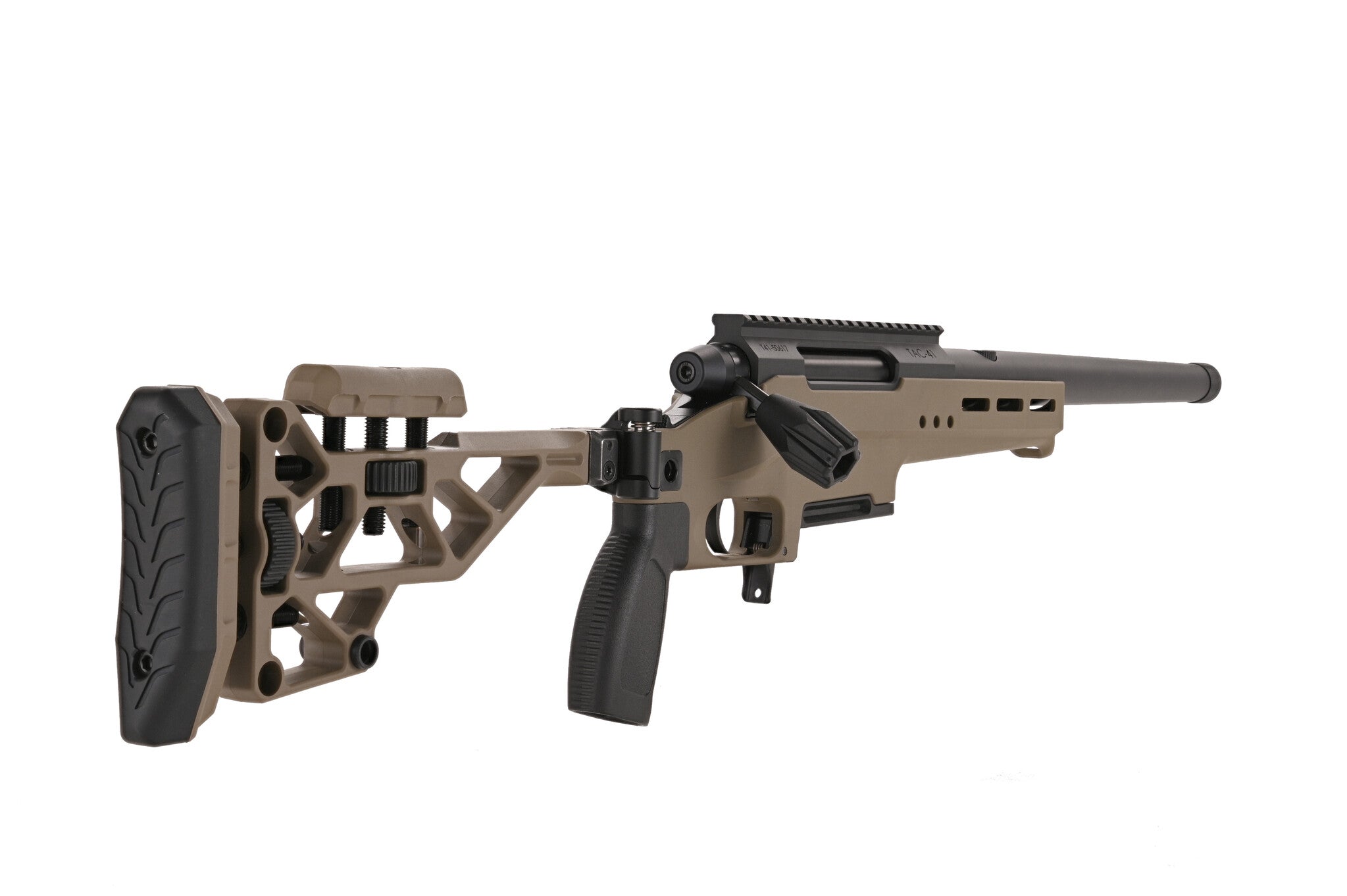 Fusil à verrou TAC-41L, châssis allégé et crosse Recon, couleur sable.