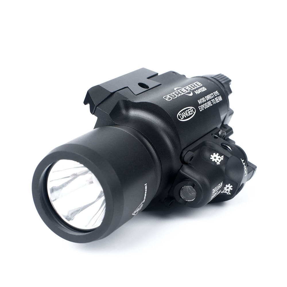 X400 Pistol Tactical Flashlight + Red Laser - Black