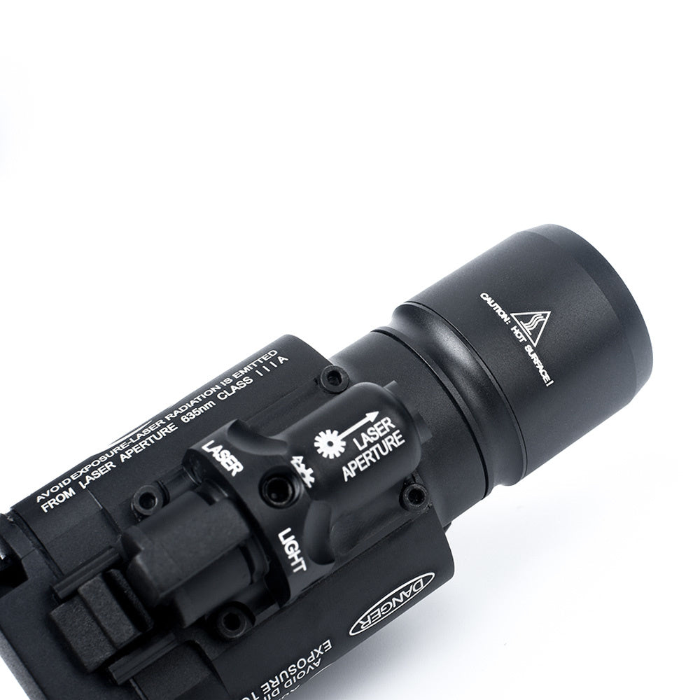 X400 Pistol Tactical Flashlight + Red Laser - Black