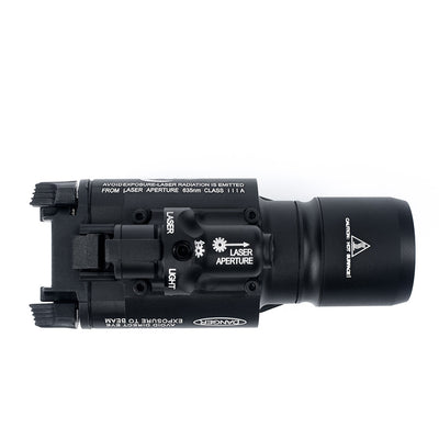 X400 Pistolen-Taktiklampe + Roter Laser - Schwarz