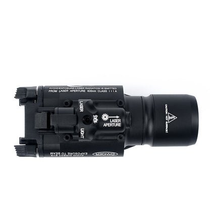 X400 Pistol Tactical Flashlight + Red Laser - Black