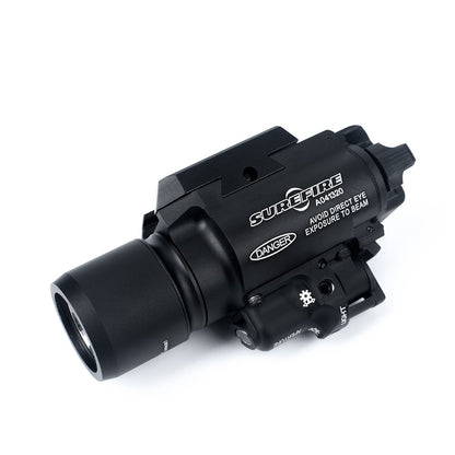 X400 Pistol Tactical Flashlight + Red Laser - Black